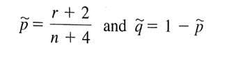 Expand Your Knowledge: Plus Four Confidence Interval for a Single Proportion One of the technical difficulties that arises in the computation of confidence intervals for a single proportion is that the exact formula for the maximal margin of error requires knowledge of the population proportionof success p. Since p is usually not known, we use the sample estimate = r/n in place of p. As discussed in the article How Much Confidence Should You Have in Binomial Confidence Intervals appearing in issue no. 45 of the magazine STATS (a publication of the American Statistical Association), use of as an estimate for p means that the actual confidence level for the intervals may in fact be smaller than the specified level c. This problem arises even when n is large, especially if p is not near 1/2. A simple adjustment to the formula for the confidence intervals is the plus four estimate, first suggested by Edwin Bidwell Wilson in 1927. It is also called the Agresti-Coull confidence interval. This adjustment works best for 95% confidence intervals. The plus four adjustment has us add two successes and two failures to the sample data. This means that r , the number of successes, is increased by 2, and n, the sample size is increased by 4. We use the symbol , read P tilde, for the resulting sample estimate of p. So, = (r + 2)/( n + 4) PROCEDURE HOW TO COMPUTE A PLUS FOUR CONFIDENCE INTERVAL FOR p Requirements Consider a binomial experiment with n trials, where p represents the population probability of success and q = 1 - p represents the population probability of failure. Let r be a random variable that represents the number of successes out of the n binomial trials. The plus four point estimates for p and q are The number of trials n should be at least 10. Approximate confidence interval for p - E p + E Where c = confidence level (0 c 1) z c = critical value for confidence level c based on the standard normal distribution (a) Consider a random sample of 50 trials with 20 successes. Compute a 95% confidence interval for p using the plus four method. (b) Compute a traditional 95% confidence interval for p using a random sample of 50 trials with 20 successes. (c) Compare the lengths of the intervals obtained using the two methods. Is the point estimate closer to 1/2 when using the plus four method Is the margin of error smaller when using the plus four method Consider the following random sample of size 20 12 15 21 2 6 3 15 51 22 18 37 12 25 19 33 15 14 17 12 27 A stem-and-leaf display shows that the data are skewed with one outlier. We can use Minitab to model the bootstrap method for constructing confidence intervals for . (The Professional edition of Minitab is required because of spreadsheet size and other limitations of the Student edition.) This demonstration uses only 1000 samples. Bootstrap uses many thousands. Step 1 : Create 1000 new samples, each of size 20, by sampling with replacement from the original data. To do this in Minitab, we enter the original 20 data values in column Cl. Then, in column C2, we place equal probabilities of 0.05 beside each of the original data values. Use the menu choices Calc Random Data Discrete. In the dialogue box, fill in 1000 as the number of rows, store the data in columns C11-C30, and use column C1 for values and column C2 for probabilities. Step 2 : Find the sample mean of each of the 1000 samples. To do this in Minitab, use the menu choices Calc Row Statistics. In the dialogue box, select mean. Use columns C11-C30 as the input variables and store the results in column C31. Step3 : Order the 1000 means from smallest to largest. In Minitab, use the menu choices Manip Sort. In the dialogue box, indicate C31 as the column to be sorted. Store the results in column C32. Sort by values in column C3I. Step 4 : Create a 95% confidence interval by finding the boundaries for the middle 95% of the data. In other words, you need to find the values of the 2.5 percentile ( p 2.5 ) and the 97.5 percentile ( P 97. 5 ). Since there are 1000 data values, the 2.5 percentile is the data value in position 25, while the 97.5 percentile is the data value in position 975. The confidence interval is ( p 2.5 ) P 97. 5. Demonstration Results Figure 8-9 shows a histogram of the 1000 values from one bootstrap simulation. Three bootstrap simulations produced the following 95% confidence intervals. 13.90 to 23.90 14.00 to 24.15 14.05 to 23.8 Using the t distribution on the sample data. Minitab produced the interval 13.33 to 24.27. The results of the bootstrap simulations and the t distribution method are quite close.