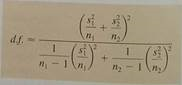 Expand Your Knowledge: Software Approximation for Degrees of Freedom Given x 1 and x 2 distributions that are normal or approximately nor­mal with unknown 1 and 2 , the value of t corresponding to     has a distribution that is approximated by a Student's t distribution. We use the convention that the degrees of freedom are approximately the smaller of n 1 1 and n 2 1. However, a more accurate estimate for the appropriate degrees of freedom is given by Satterthwaite's formula:     where s 1 , s 2 , n 1 , and n 2 are the respective sample standard deviations and sample sizes of independent random samples from the x 1 and x 2 distributions. This is the approximation used by most statistical software. When both n 1 and n 2 are 5 or larger, it is quite accurate. The degrees of freedom computed from this formula are either truncated or not rounded. (a) In Problem 15, we tested whether the population average crime rate 2 in the Rocky Mountain region is higher than that in New England, 1. The data were n 1 = 10,     , s 1 0.81, n 2 = 12,     , and s 2 0.94. Use Satterthwaite's formula to compute the degrees of freedom for the Student's t distribution. (b) When you did Problem 15, you followed the convention that degrees of freedom d.f. = smaller if n 1 1 and n 2 1. Compare this d.f. with that found by Satterthwaite's formula.