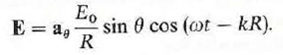 It is known that the electric field intensity of a spherical wave in free space is Determine the magnetic field intensity H and the value of k.