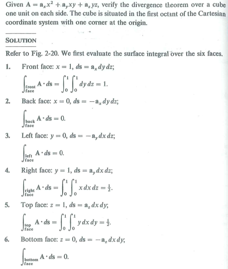 Determine the capacitance of the parallel-plate capacitor in Fig. 3-20 by starting with an assumed potential difference V 12 between the upper and lower plates, then finding Q and taking the ratio Q/V 12. Fig A unit cube (Example 2-12) Example