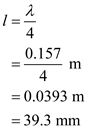 a) A quarter wave monopole antenna has antenna length (l) equal to of it's wavelength ( ). (i) The center of cellular radio band has a frequency . Calculate the wavelength . The length of antenna is, Thus, the length of the antenna is . (ii) The center of a PCS band has a frequency . Calculate the wavelength . The length of antenna is, Thus, the length of the antenna is . b) The receiver antenna flux density or power density is, Here, is the Power Transmitted is the Transmitter Gain R is the Distance between transmitter and receiver Thus for the same transmitted power , power density at the receiver antenna is same for both the cellular network and PCS (provided the gain of transmitters is also same). However the actual power received varies as a square of wavelength. According to the following formula Received Power Here, is the Effective area of antenna F is the Power Density Therefore, the formula for radiated power gets modified as follows Here, D is the Diameter of the antenna c) If at the receiver flux density is same then the receiver power is directly proportional to the antenna aperture. Received Power And Effective area of antenna is, . Assume receiver power and wavelength for cellular frequency range antenna are and respectively. Similarly, assume power and wavelength of PCS frequency antenna be and respectively. …… (1) Since and that is , thus the antenna with cellular frequency produces a stronger signal at the receiver. Convert equation (1) to decibels. Thus, the power received by a cellular antenna is greater than the power received by the PCS antenna by .