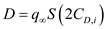 Total drag of an airplane is defined as the summation of zero lift drag and the drag due to lift. The corresponding drag coefficients are and respectively. Write the expression for the total drag is, ...... (1) Here, is the dynamic pressure, is the area of the wing, is the coefficient of zero lift drag and is the coefficient of drag due to lift. Since the airplane is flying at the maximum condition. Thus, the minimum thrust required is expressed by following equation. Hence, the expression for the total drag is, …… (2) Write the expression for the dynamic pressure as follows; …… (3) Here, is the air density at the level and is the velocity of the airplane. Write the expression for the coefficient of drag due to lift as follows; …… (4) Here, is the lift polar coefficient of the airplane, is the Oswald efficiency factor and is the aspect ratio of the airplane. Write the expression for the lift polar coefficient of the airplane as follows; …… (5) Here, is the wing area, is the dynamic pressure and is the weight of the plane. Calculate the value of dynamic pressure. Substitute for , for in equation (3). Calculate the lift polar coefficient. Substitute for , for and for in the equation (5). Again, calculate the coefficient of drag due to lift. Substitute for , for , for in the equation (4). Now calculate the total drag. Substitute for , for and for in the equation (2). Hence, the required total drag on the plane is .