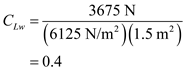 The free-stream dynamic pressure is, Here, is the wind density and is the free- stream velocity. Substitute for and for . The moment of coefficient about the center of gravity is, Here, is the moment about the center of gravity, is the wing area, and is the chord. Substitute for , for , and for , and for . For zero lift, the moment of coefficient about the center of gravity is equal to the moment of coefficient about the aerodynamic center. Substitute for . Therefore, the value of the moment of coefficient about the aerodynamic center is . The tail-lift coefficient is, Here, is the lift. Substitute for , for , and for . The moment of coefficient about the center of gravity when lift is not equal to zero is, Substitute for , for , and for , and for . The moment of coefficient about the center of gravity in terms of lift coefficient and moment coefficient about the aerodynamic center for the wing-body combination is, Here, is the location of the aerodynamic center for the chord length ahead of the center of gravity. Rearrange the equation for . Substitute for for , and for . Therefore, the location of the aerodynamic center is of the chord length ahead of the center of gravity.