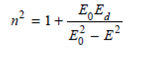 For wavelengths less than 1.0 m the refractive index n satisfies a Sellmeier relation of the form 69    where E = hc/ is the photon energy and E 0 and E d are, respectively, material oscillator energy and dispersion energy parameters. In SiO 2 glass, E 0 = 13.4 eV and E d = 14.7 eV. Show that, for wavelengths between 0.20 and 1.0 / m, the values of n found from the Sellmeier relation are in good agreement with those shown in Fig. 3.12. To make the comparison, select three representative points, for example, at 0.2, 0.6, and 1.0 m.