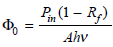 If an optical power level P in is incident on a photodiode, the electron-hole generation rate G ( x ) is given by G ( x ) = 0 s exp(- s x ) Here 0 is the incident photon flux per unit area given by      Fig. 6.18 Absorption coefficients of Si as a function of wavelength  where A is the detector area, R f is the surface reflectance, and hv is the photon energy. From this, show that the primary photocurrent in the depletion region of width w is given by Eq. (6.4).