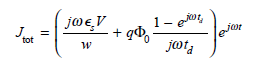 Consider a modulated photon flux density    to fall on a photodetector, where is the modulation frequency. The total current through the depletion region generated by this photon flux can be shown to be 35    where s is the material permittivity, V is the voltage across the depletion layer, and t d is the transit time of carriers through the depletion region. ( a ) From the short-circuit current density ( V = 0), find the value of t d at which the photocurrent amplitude is reduced by    ( b ) If the depletion region thickness is assumed to be 1/ s , what is the 3-dB modulation frequency in terms of s and v d (the drift velocity)