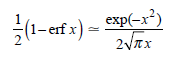 A useful approximation to 1 / 2 (1 - erf x ) for values of x greater than 3 is given by    Using this approximation, consider an on-off binary system that transmits the signal levels 0 and A with equal probability in the presence of gaussian noise. Let the signal amplitude A be K multiplied by the standard deviation of the noise. ( a ) Calculate the net probability of error if K = 10.  ( b ) Find the value of K required to give a net error probability of 10 -5.