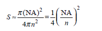 Assuming that Rayleight scattering is approxi­mately isotropic (uniform in all directions), show that the fraction S of scattered light trapped in a multimode fiber in the backward direction is given by    where NA is the fiber numerical aperture, n is the core refractive index, and NA/ n represents the half-angle of the cone of captured rays. If NA = 0.20 and n = 1.50, what fraction of the scattered light is recaptured by the fiber in the reverse direction.