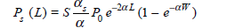 Let be the attenuation of the forward propagating light, s the attenuation of the backscattered light, and S the fraction of the total output power scattered in the backward direction, as described in Eq. (14.20). Show that the backscatter response of a rectangular pulse of width W from a point a distance L down the fiber is   when L W /2, and   for 0 L W/2   Fig. 14.39 An OTDR trace of three 5-km spilced fibers<div style=padding-top: 35px> 