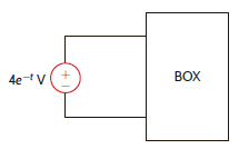 The power absorbed by the BOX in Fig. P1.13 is 2 e 2 t W. Calculate the amount of charge that enters the BOX between 0.1 and 0.4 seconds.     Figure P1.13