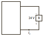 Element B in the diagram in Fig. P1.24 supplies 60 W of power. Calculate I x.     Figure P1.24