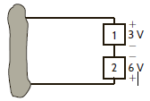 Two elements are connected in series, as shown in Fig. P1.28. Element 1 supplies 24 W of power. Is element 2 absorbing or supplying power, and how much      Figure P1.28