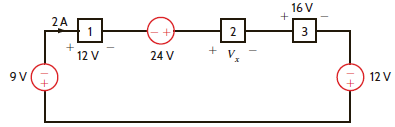 Find V x in the network in Fig. P1.40 using Tellegen's theorem.     Figure P1.40