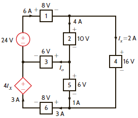 Find I o in the network in Fig. P1.43 using Tellegen's theorem. Figure P1.43