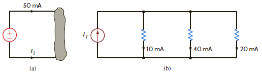 Given the networks in Fig. E2.3, find (a) I 1 in Fig. E2.4a and (b) I T in Fig. E2.4b.     Figure E2.4