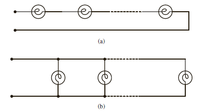 Many years ago a string of Christmas tree lights was manufactured in the form shown in Fig. P2.7a. Today the lights are manufactured as shown in Fig. P2.7b. Is there a good reason for this change      Figure P2.7