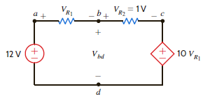 Find V bd in the circuit in Fig. E2.9. Figure E2.9
