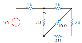 Find the current I x in Fig. 2PFE-10. a. 1/2 A b. 5/3 A c. 3/2 A d. 8/3 A Figure 2PFE-10