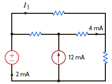 Find I 1 in the circuit in Fig. P2.11. Figure P2.11