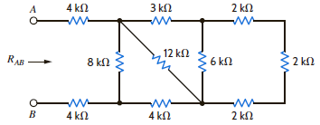 Find R AB in Fig. E2.16.     Figure E2.16