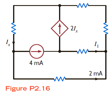 Find I 1 in the network in Fig. P2.16.