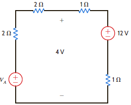 Find V A in the network in Fig. P2.39.     Figure P2.39