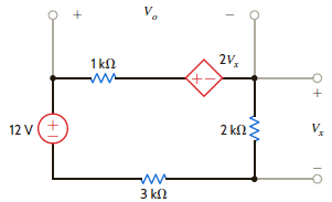 Find V 0 and the power absorbed by the 2 k resistor in Fig. P2.44.     Figure P2.44