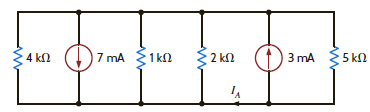 Find the current I A in the circuit in Fig. P2.50. Figure P2.50