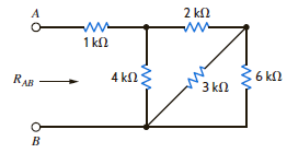 Find R AB in the network in Fig. P2.59. Figure P2.59