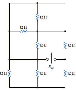 Find the equivalent resistance R eq in the network in Fig. P2.66. Figure P2.66