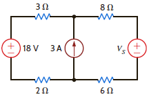 Find the value of V S in the network in Fig. P2.95 such that the power supplied by the current source is 0. Figure P2.95