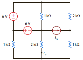 Given I 0 = 2 mA in the circuit in Fig. P2.104, find I A. Figure P2.104