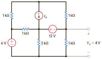 Given V 0 in the network in Fig. P2.105, find I A. Figure P2.105