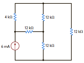 Find the power supplied by the 6-mA source in the network in Fig. P2.115. Figure P2.115