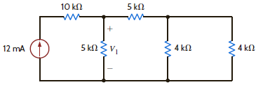 Use nodal analysis to find V 1 in the circuit in Fig. P3.1. Figure P3.1