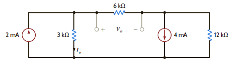 Find both I o and V o in the network in Fig. P3.2 using nodal analysis. Figure P3.2