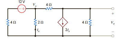 Determine the voltage V o in the circuit in Fig. 3PFE-4. a. 3.28 V b. 4.14 V c. 6.43 V d. 2.25 V Figure 3PFE.4