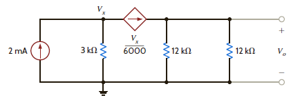 Find the voltage V o in the network in Fig. E3.5.     Figure E3.5