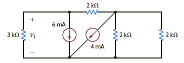Use nodal analysis to find V 1 in the circuit in Fig P3.5.     Figure P3.5