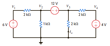 Use nodal analysis to find I o in the network in Fig. E3.9.     Figure E3.9