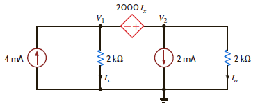 Use nodal analysis to find I o in the circuit in Fig. E3.11. Figure E3.11