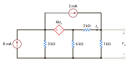 Find V o in Fig. E3.12 using nodal analysis. Figure E3.12