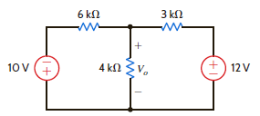 Use nodal analysis to find V o in the circuit in Fig. P3.12. Figure P3.12