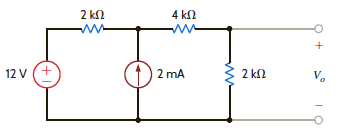 Use nodal analysis to find V o in the circuit in Fig. P3.14. Figure P3.14