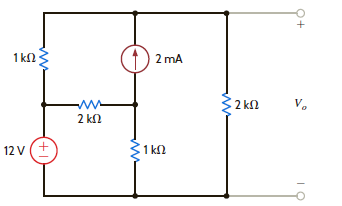 Find V o in the circuit in Fig. P3.19 using nodal analysis.     Figure P3.19