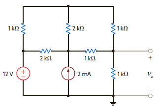 Use nodal analysis to find V o in the network in Fig. P3.24. Figure P3.24