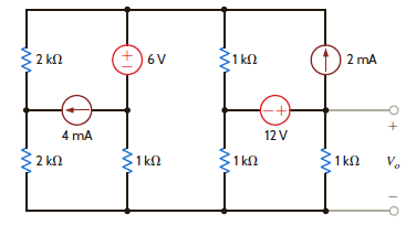 Use nodal analysis to find V o in the circuit in Fig. P3.25.     Figure P3.25
