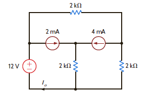 Use nodal analysis to find I o in the circuit in Fig. P3.29.     Figure P3.29