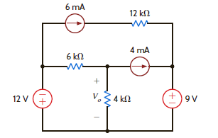 Find V o in the circuit in Fig. P3.30 using nodal analysis. Figure P3.30