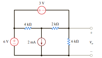Using nodal analysis, find V o in the network in Fig. P3.33. Figure P3.33